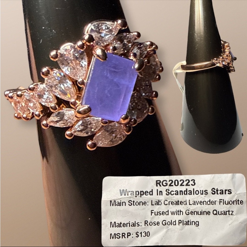 Bomb Party Wrapped In Scandalous Stars Lavender on Rose Gold Sz5